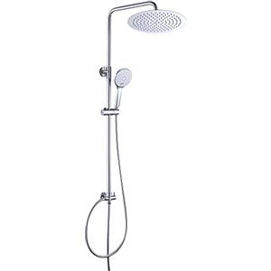 JOHO 304 Colonna Doccia idromassaggio Doccia Colonna in Acciaio INOX Cromo Colonna Doccia Senza Miscelatore Set Doccia a Pioggia con Soffione e Doccetta a Mano (D25cm tondo)