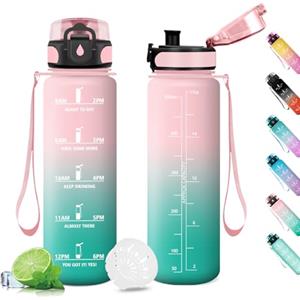 KollyKolla Borraccia Motivazionale 500ml, Bottiglia con Filtro, Borraccia Bambini, Borraccia Sportiva con Indicatore del Tempo Motivazionale, Borraccia per Bambini, Sport, Palestra, Scuola, Gym, Fitness, Yoga