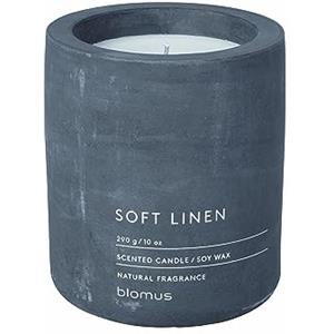 blomus -FRAGA- Candela profumata L in cera di soia, magnetica, profumo di alta qualità, effetto calcestruzzo, fragranza Soft Linen, durata 55 ore, senza fuliggine, 11 x 9 x 9 cm, colore: magnete 65658