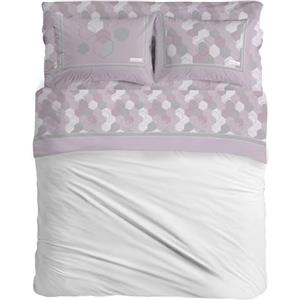 PENSIERI DELICATI Completo Letto Matrimoniale, Flanella 100% Cotone Caldo e Morbido, 2 Piazze 180x200cm, Include Lenzuolo Sotto, Sopra e 2 Federe, Made in Italy, Bologna Rosa