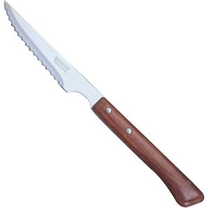 Arcos Coltelleria da Tavola - Coltello Bistecca Coltello Tavola - Lama Acciaio Inossidabile Nitrum 110 mm - Manico Legno Compresso Colore Marrone
