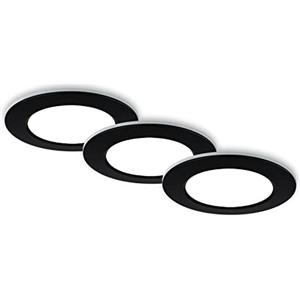 BRILONER - Set di 3 luci da incasso LED a soffitto, luci da incasso CCT, faretto da incasso LED per bagno, faretto da incasso per bagno IP44, nero, 92x45 (DxH)
