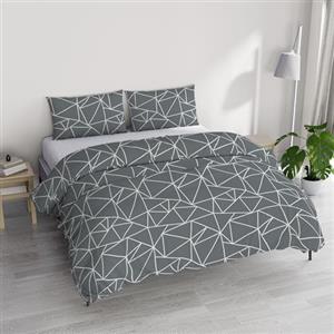 Italian Bed Linen Set Copripiumino Matrimoniale Cotone Ida, lavorato in Italia - Parure Copri Piumino - Sacco Piumone 250x200cm con Doppia Patella e 2 Federe Cuscino (Matrimoniale, marte)