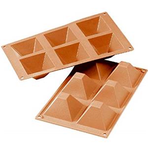 Silikomart SF007 PIRAMIDI Stampo in Silicone 71x71 h 40 mm, Rosso, L