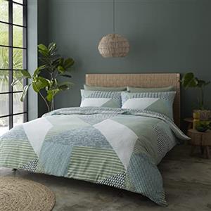 Catherine Lansfield LARSSON GEO GREEN SET COPRIPIUMINO 200X200+2(50X80)