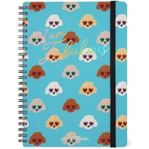 Legami - Agenda Settimanale Spiralata Large, 12 Mesi, Diario da Gennaio 2025 a Dicembre 2025, Planner Pieghevole 2025/2026, Chiusura con Elastico, Taschina Finale, Rubrica, 15 x 21 cm, Sky Blue Dogs