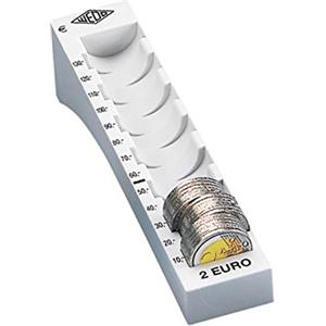 Wedo 160720037 Euro 2.00 Colonna Contamonete, 65 Monete, Grigio