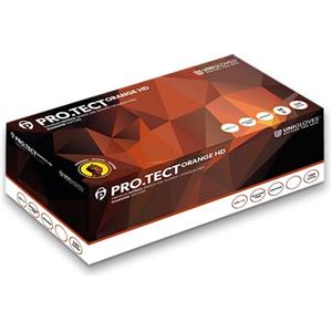 Unigloves PRO.TeCT HD GA0054 Guanti Monouso in Nitrile - Ultra Resistenti - Multiuso - Senza Lattice né Polvere - Resistenti agli Agenti Chimici - Arancione - Taglia L (100 Guanti)