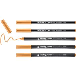 edding e-1300 - Pennarelli da colorare con punta tonda, 3 mm, confezione da 5, colore: Arancione chiaro