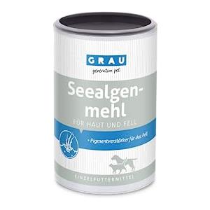 GRAU L'originale, Farina di alghe pura al 100 %, per la pigmentazione del pelo, per un pelo folto e lucido, integratore alimentare per cani e gatti, 1 confezione da 200 g