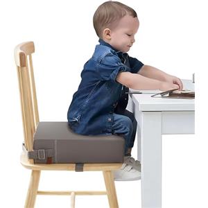 Czrrzl Rialzo Sedia Bambini Flessibile Lavabile Rimovibile Portatile PU Rialzo Sedia Bambini da Tavolo 2 Regolabile Cinghiette Antiscivolo Alzasedia Bambini Portatile per Usare Casa Viaggio