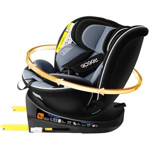 Reecle I-Size 360 Girevole Seggiolino Auto, 40-150cm(0-12 anni), Compatibile ISOFIX (Nero)
