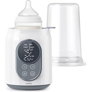 Nuliie Scaldabiberon, Nuliie 8-in-1 Scaldabiberon Elettrico per Latte Materno o Formula con Timer Digitale Display LCD Controllo Intelligente Della Temperatura e Spegnimento Automatico, 220V