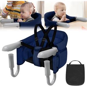 LZQ Seggiolino da tavolo per bambini da 6 a 36 mesi, pieghevole, per tavoli da 2 a 8 cm di spessore (blu)