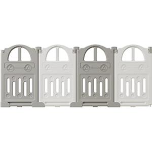UBRAVOO Pannelli di estensione per box per bambini in plastica per neonati e bambini piccoli - 4 pannelli EDP0001 (Grigio + Bianco)