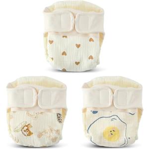 Aolso Cotone Mutandine di Apprendimento per Bambino,3PCS Pantaloni da Vasino,Pannolini Lavabili Riutilizzabile Copripannolino Neonato,Pannolini Taglia 80