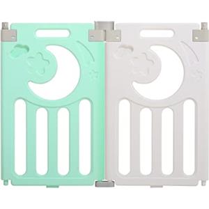 Dripex Box per Bambini, 2 pannelli, Recinto Bambini, Box Neonato in Forma Adattabile, Recinto per Neonato in Plastica, Verde