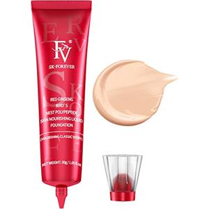 FV Fondotinta Idratante Lunga Durata, Fondotinta Coprente Media e Finitura Naturale per Pelli Secche/Miste, Fondotinta Liquido Waterproof & Texture Leggero, 30g, Nourishing Classic Ivory