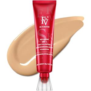 FV Fondotinta Idratante Lunga Durata, Fondotinta Coprente Media e Finitura Naturale per Pelli Secche/Miste, Fondotinta Liquido Waterproof & Texture Leggero, 30g, Nourishing Beige