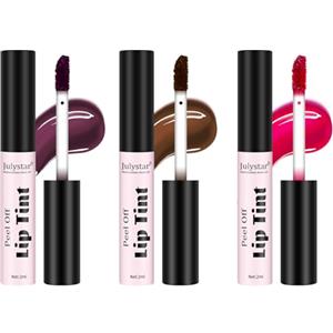 LOPHE Peel off Lip Gloss, 3 Colori Lip Stain Peel Off Masque, Tinta per Labbra Lunga Nude a Lunga Durata, Impermeabile, Trucco Peel Off con Finitura Opaca#A