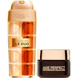 LOREAL PARIS L'Oréal Paris Age Perfect Siero Anti-età Le Duo Illuminante e Rassodante con Collagene Vitamine C e B3 30ml + Age Perfect Renaissance Cellulaire Crema Viso Rivitalizzante con Tè Nero SPF15 50ml