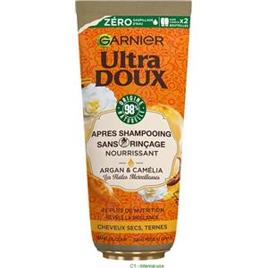 Garnier Ultra Doux Balsamo senza risciacquo, olio di argan, camelia, 200 ml