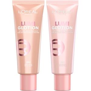 L'OREAL PARIS L'Oréal Paris Illuminante Liquido Lumi Glotion 901 Fair Glow + 902 Light Glow da 40ml per Viso e Corpo Idrata Intensamente Illumina la Pelle per Tutti gli Incarnati - Set da 2