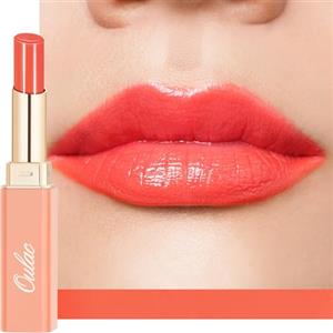 Oulac Rossetto Arancione Idratante e Nutriente, Glossy Lipstick, Labbra Succoso e Lucido, Cura delle Labbra, Idratare le Labbra Secche, Consistenza Morbida, Vegan (12) Orange Shock!