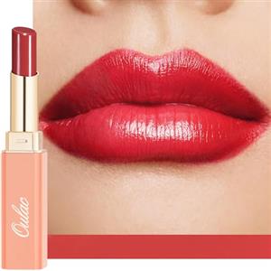 Oulac Rossetto Rosso Idratante e Nutriente, Glossy Lipstick, Labbra Succoso e Lucido, Cura delle Labbra, Idratare le Labbra Secche, Consistenza Morbida, Vegan (01) Femme Fatale