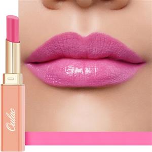 Oulac Rossetto Rosa Idratante e Nutriente, Glossy Lipstick, Labbra Succoso e Lucido, Cura delle Labbra, Idratare le Labbra Secche, Consistenza Morbida, Vegan (06) She Pop