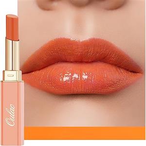 Oulac Rossetto Arancione Idratante e Nutriente, Glossy Lipstick, Labbra Succoso e Lucido, Cura delle Labbra, Idratare le Labbra Secche, Consistenza Morbida, Vegan (08) Love Hate