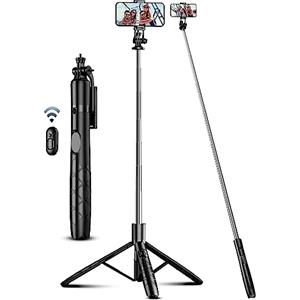 SelfieShow 180cm Bastone Selfie Treppiede per Telefono, Treppiede Smartphone Selfie Stick Stabile con Telecomando Estensibile Treppiedi per Cellulari Compatibile con iPhone/Samsung, Camera