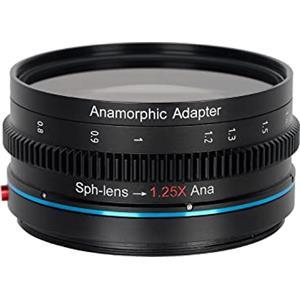 SIRUI 1.25x T2.9 Adattatore anamorphic con fuoco singolo anteriore,Filettatura posteriore da 82mm con anelli (67mm, 72mm, 77mm, 92mm), aggiuntivo Adattatore per obiettivo anamorphic