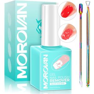 Morovan Set Rimuovi Smalto Semipermanente: 15ml Gel Con Raschietto Sicuro E Veloce Per Unghie - Rimozione UV Entro 3-5 Minuti