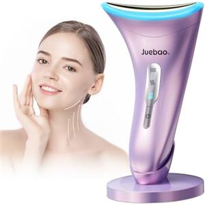 juebao Massaggiatore Viso Lifting Antirughe Elettrico: Face Massager con 3 Modi LED - Dispositivo di Bellezza a 45°C con EMS Microcorrente per Rughe - Gua Sha Elettrico per Massaggio Rassodante Viso e Collo
