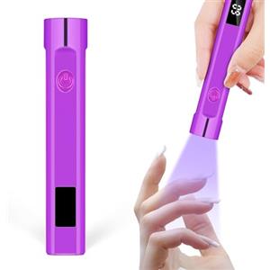 LOPHE Mini Lampada UV LED Unghie, 3 W Mini Lampada per Unghie UV LED, Lampada Unghie Portatile USB con Display Digitale, Lampade UV per Smalti Gel, DIY, Salone di Casa(Viola)