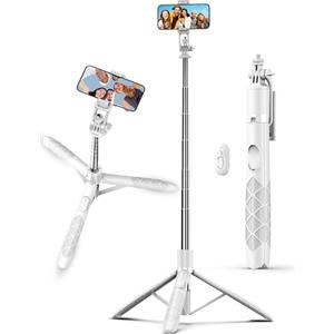 SelfieShow Treppiede Smartphone, 180CM Estensibile Treppiede Fotocamera & Bastone Selfie con Telecomando, Selfie Stick Treppiede per Telefono, Compatibile con iPhone15 14 13 12 11/Samsung/Camera/Ring Light
