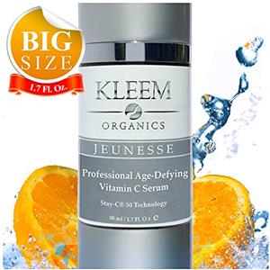 KLEEM ORGANICS Siero Vitamina C 50ml - Anti-Macchie e Illuminante con Acido Ialuronico e Vitamina E - Riduce Rughe e Pelle Spenta - Vitamin C Serum for Face per Donna e Uomo - Vegano e Cruelty-Free