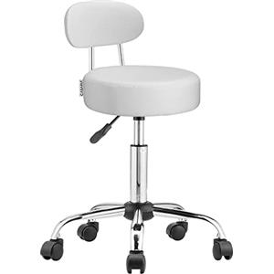 Casaria® Sgabello Girevole 360°C con Schienale Altezza 46-60cm Spessore 10cm Sedia Ufficio Sgabelli da Lavoro