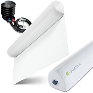 Juskys Barriera di sicurezza gonfiabile Louana 130 cm - Gonfiaggio rapido, adatta a tutti i letti, ideale per viaggi - Valvola di sicurezza, pompa inclusa, rivestimento in tessuto