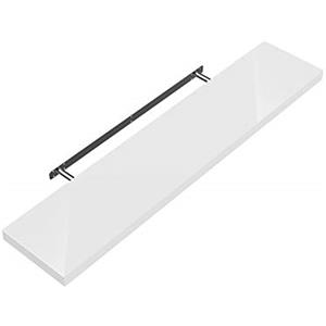Casaria Mensola da Parete Legno 50cm Supporto 50-110cm Pensile Bagno 15kg Cucina Libreria Bianco