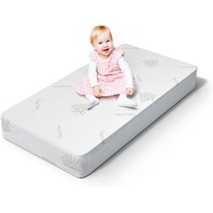 MUUN - Materasso Culla 60x125, H 12 cm, Antisoffoco con Aloe Vera, Adatto come Materasso per Lettino da Campeggio, Materasso Lettino Neonato Traspirante, Non Sfoderabile, Modello BEBÈ