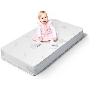 MUUN - Materasso Culla 60x125, H 16 cm, Antisoffoco con Aloe Vera, Adatto come Materasso per Lettino da Campeggio, Materasso Lettino Neonato Traspirante, Non Sfoderabile, Modello BEBÈ