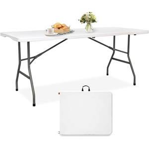 LEIVESTE Tavolo Pieghevole Da Esterno Salvaspazio, Tavolo Richiudibile A Valigetta Con Maniglia, Ideale Per Tavolo Da Campeggio, Giardino, Terrazza, Feste, Matrimoni, Mercatini.