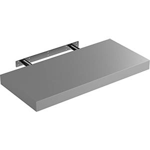 Casaria Mensola da Parete Legno 50cm Supporto 50-110cm Pensile Bagno 15kg Cucina Libreria Grigio