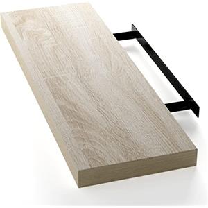 Casaria Mensola da Parete Legno 70cm Supporto 50-110cm Pensile Bagno 15kg Cucina Libreria Quercia