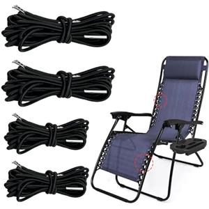 WLHFDC 4 Pezzi Corda Elastica per Sdraio,Ricambio per Sedia a Gravità Zero,Elastico per Sedia a Sdraio,Cordini di Ricambio Universali per Sdraio da Giardino,Sdraio Pieghevole,Poltrone,Gravità Zero