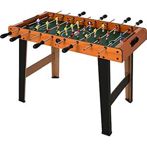 HOMCOM Calcio Balilla in Legno con 22 Giocatori in Formazione 3:4:3, 2 Palline e 2 Segnapunti Inclusi 84.5x40x61.2cm