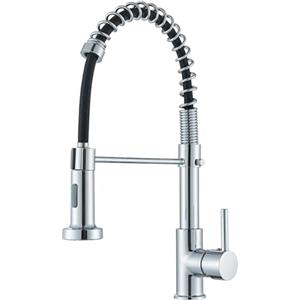 TVTIUO Miscelatore da Cucina con Doccetta Estraibile, Rubinetto per Lavello, Maniglia Singola Girevole a 360° in Acciaio Inox ad Alta Pressione (Galvanica)