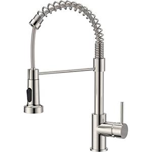 FORIOUS Miscelatore Cucina, Rubinetto Lavello Cucina, Acciaio Inox Ad Alta Pressione Orientabile a 360°Monocomando, Acciaio Inossidabile